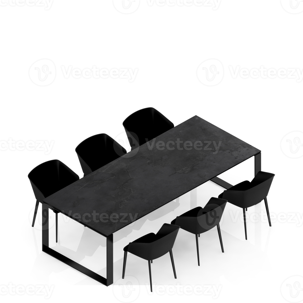 Isometric Table Set 3D render png