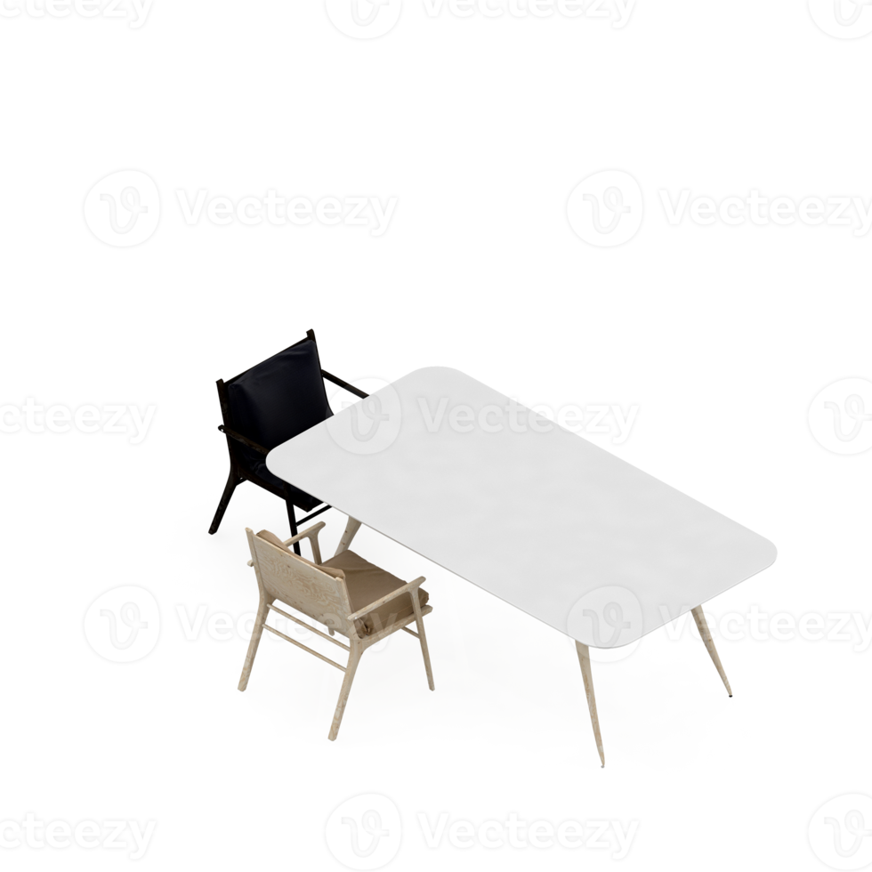 Isometric Table Set 3D render png