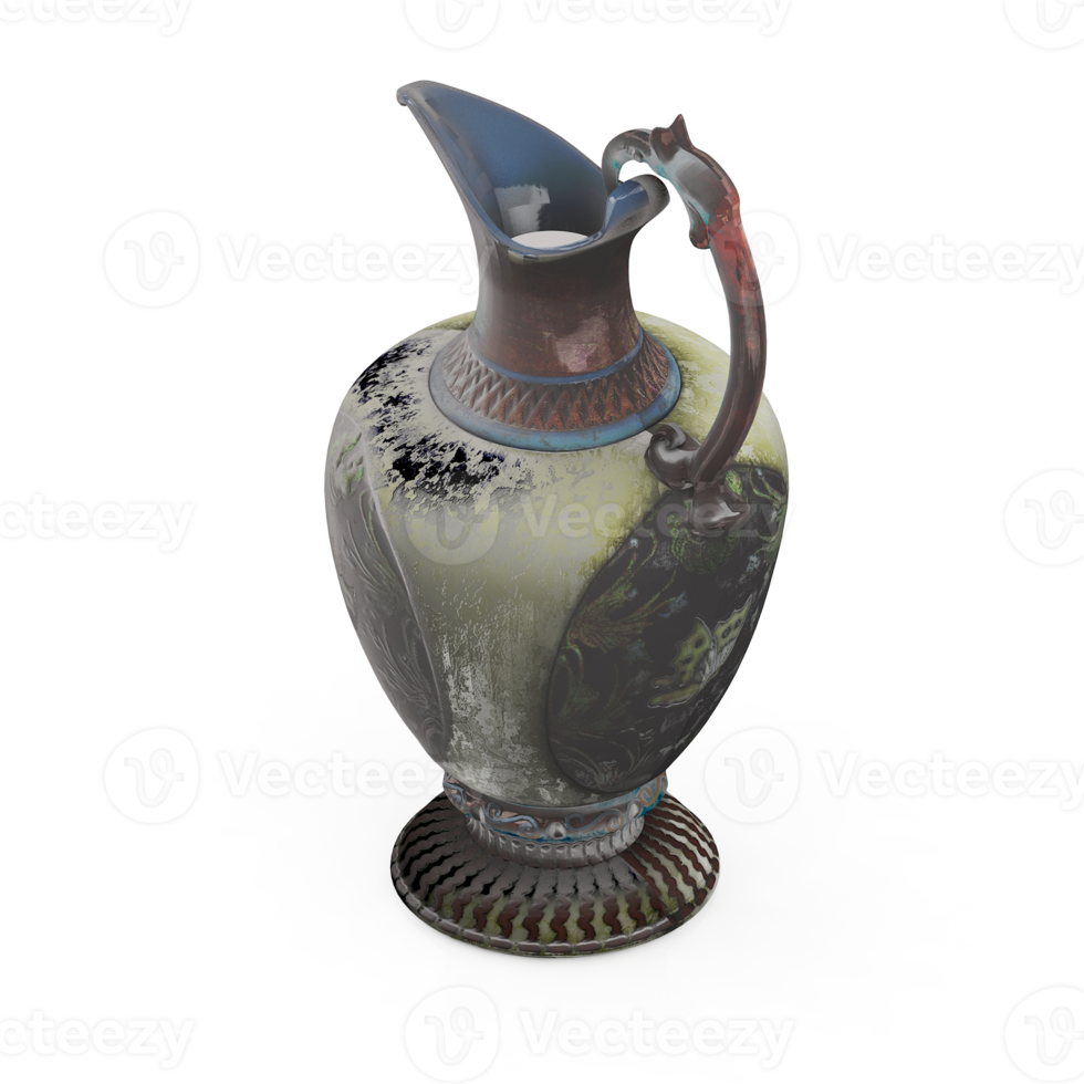 Isometric Vases 3D render png