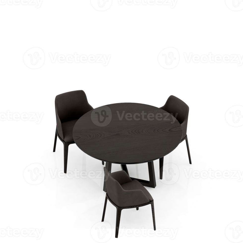 Isometric Table Set 3D render png