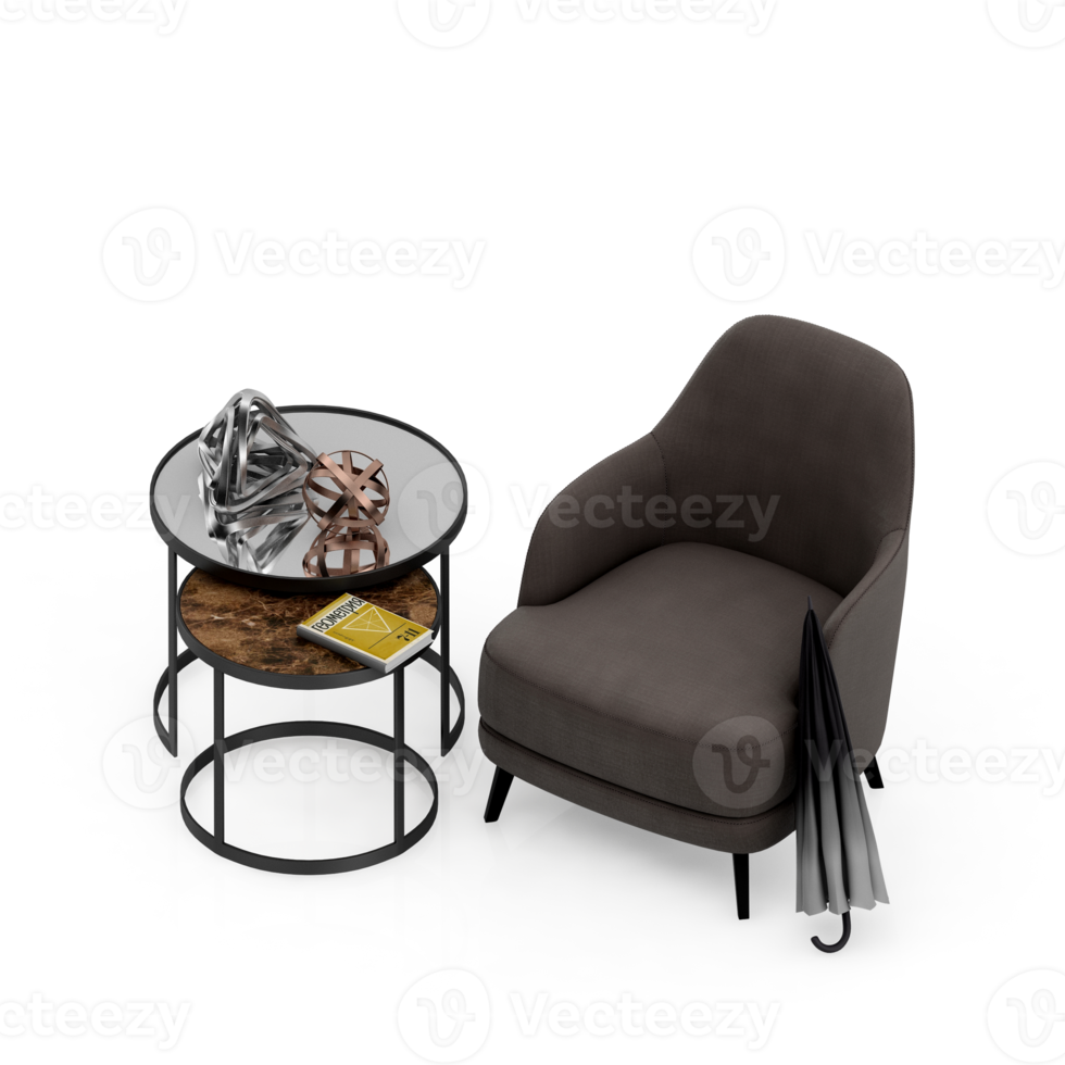 Isometric Armchair Isolated 3D render png