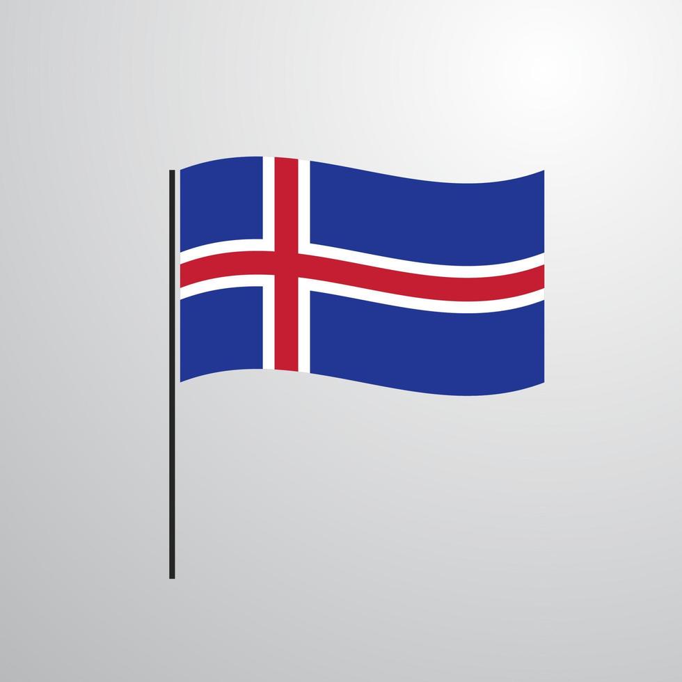 Iceland waving Flag vector