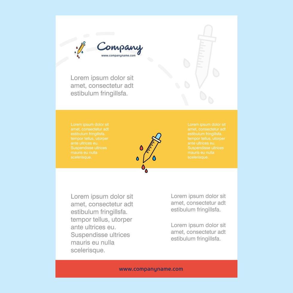 Template layout for Dropper comany profile annual report presentations leaflet Brochure Vector Background