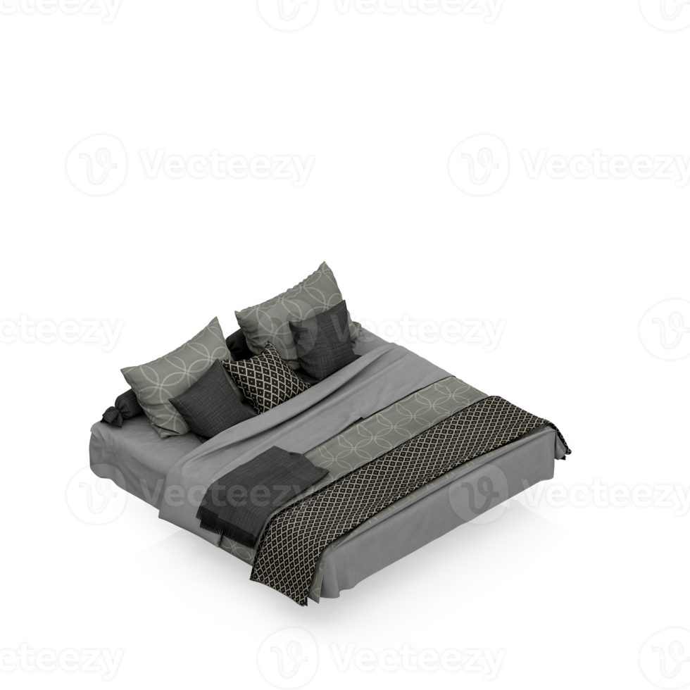 isometrisches schlafzimmer 3d rendern png