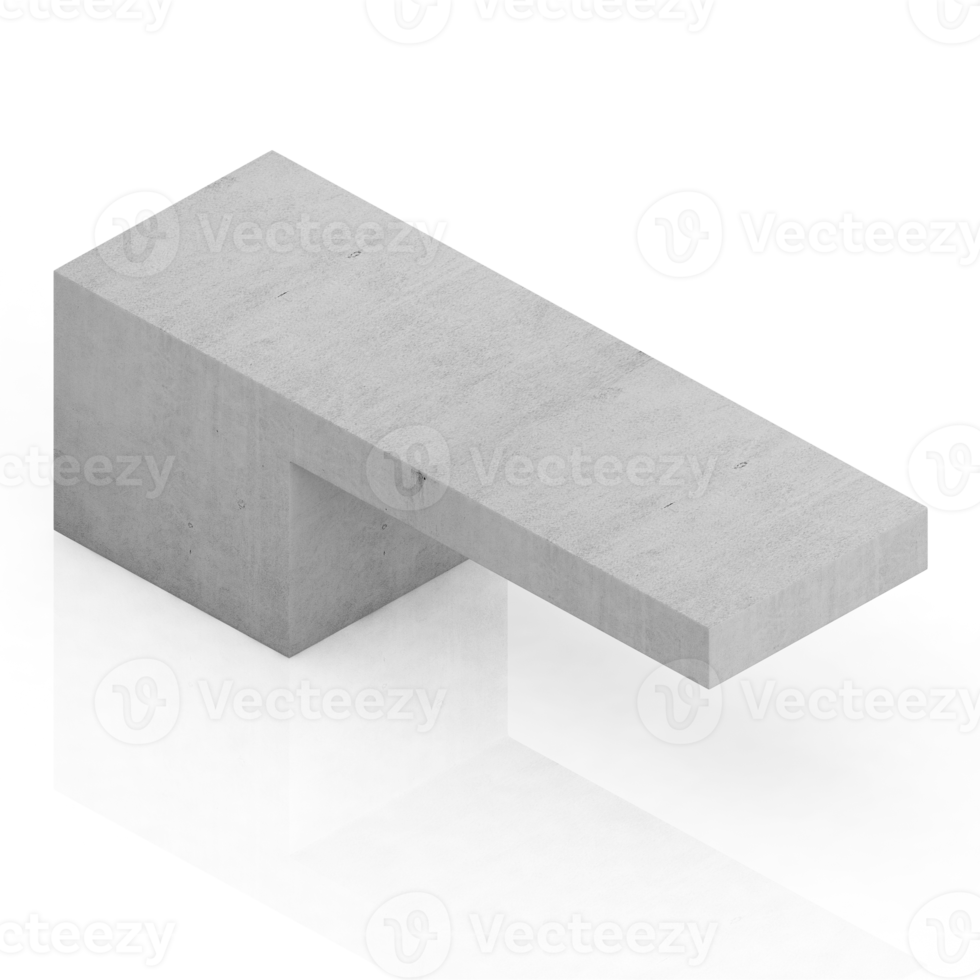 Isometric bench 3D render png