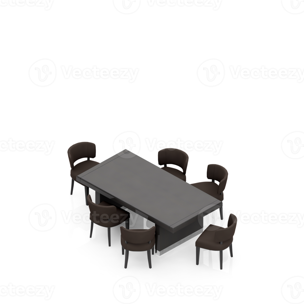 Isometric Table Set 3D render png