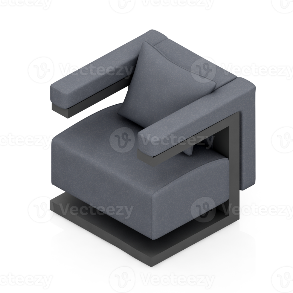 Isometric Armchair Isolated 3D render png