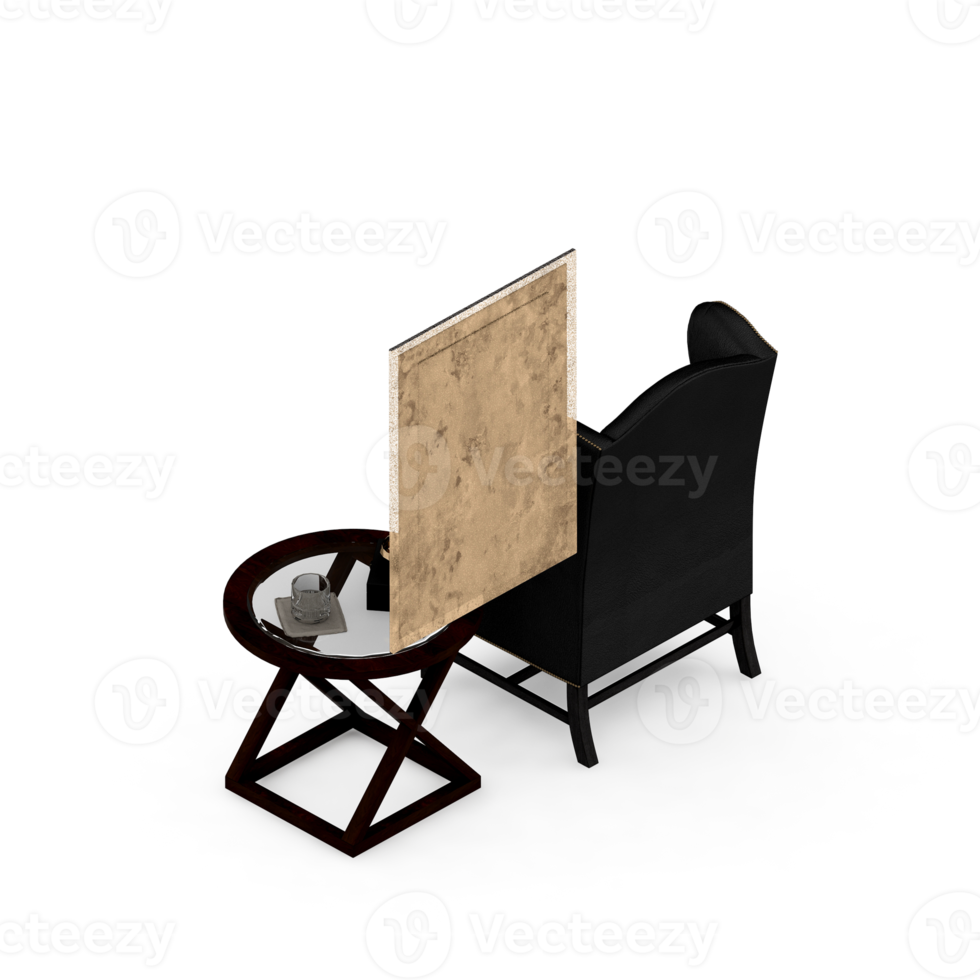 Isometric Armchair Isolated 3D render png