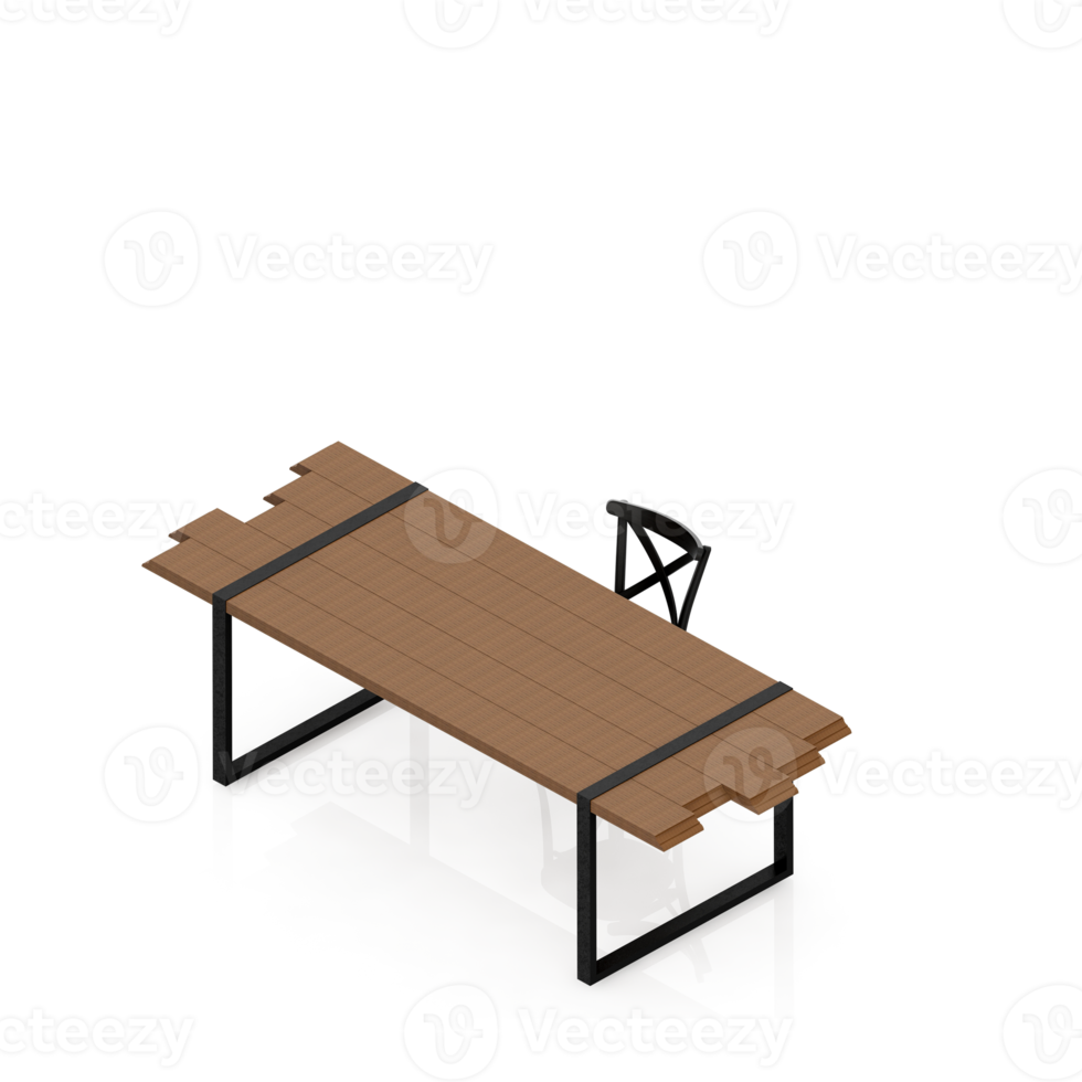 Isometric Table 3D render png