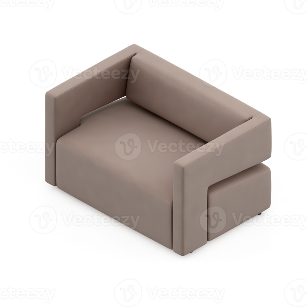 Isometric Armchair Isolated 3D render png