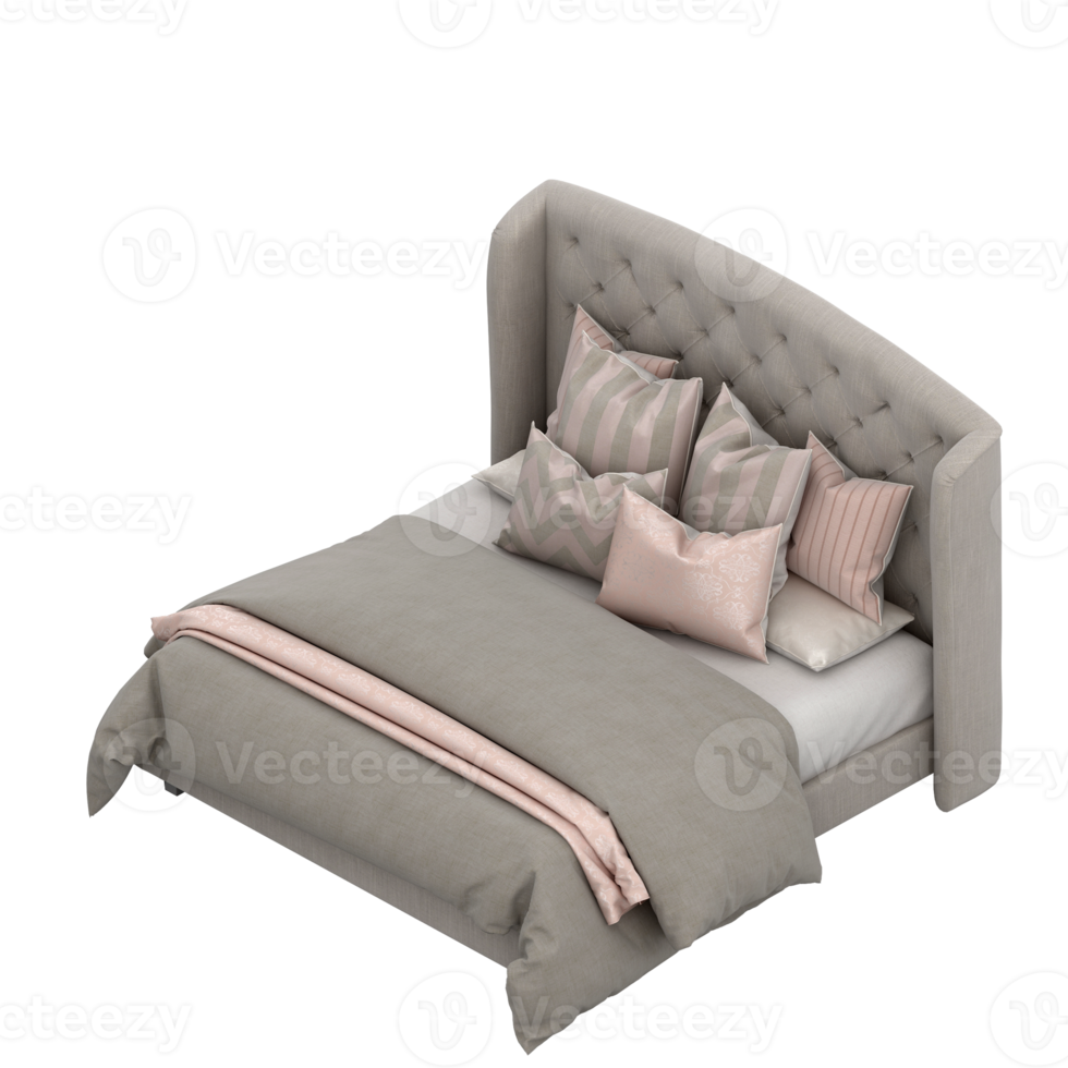 isometrisches schlafzimmer 3d rendern png