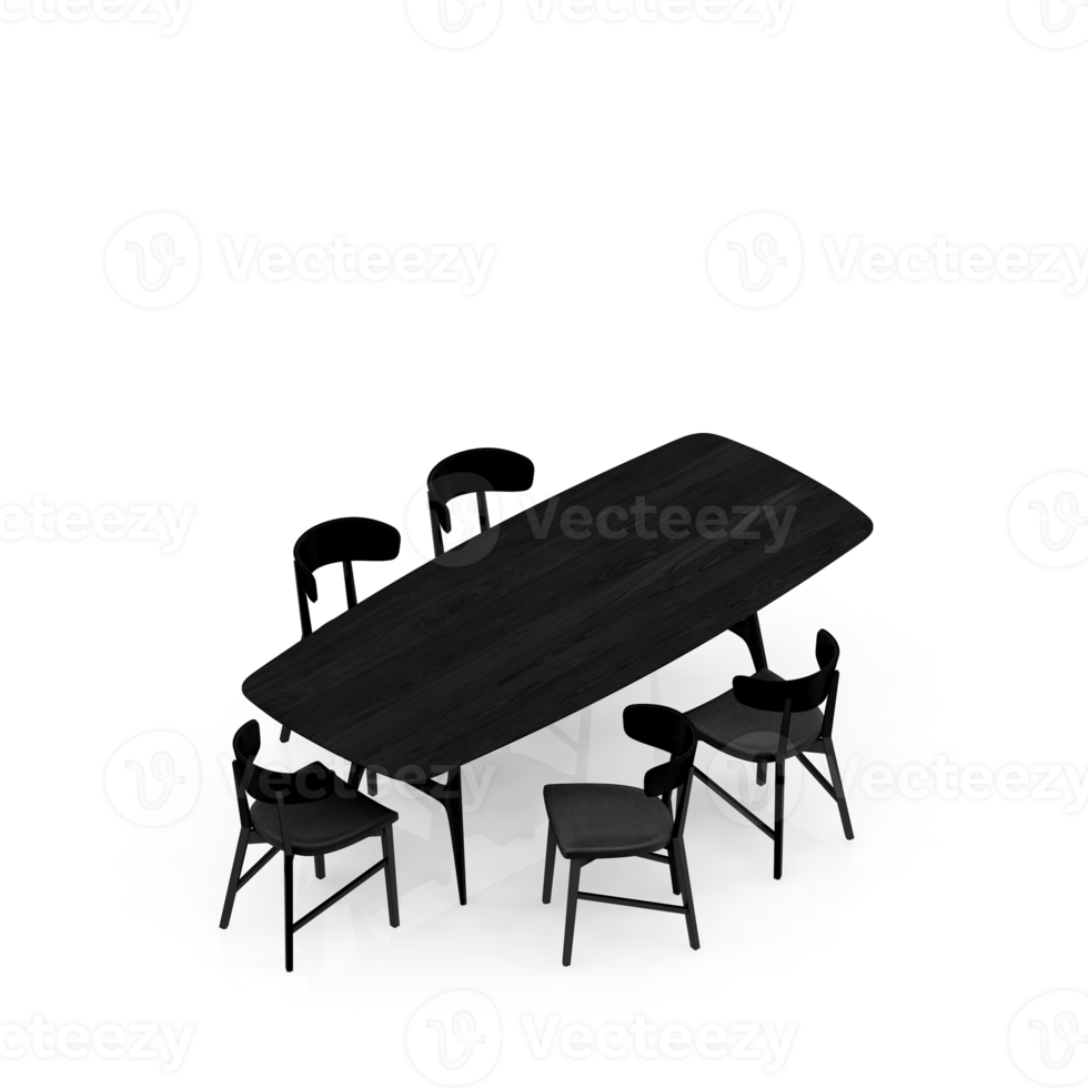 Isometric Table Set 3D render png