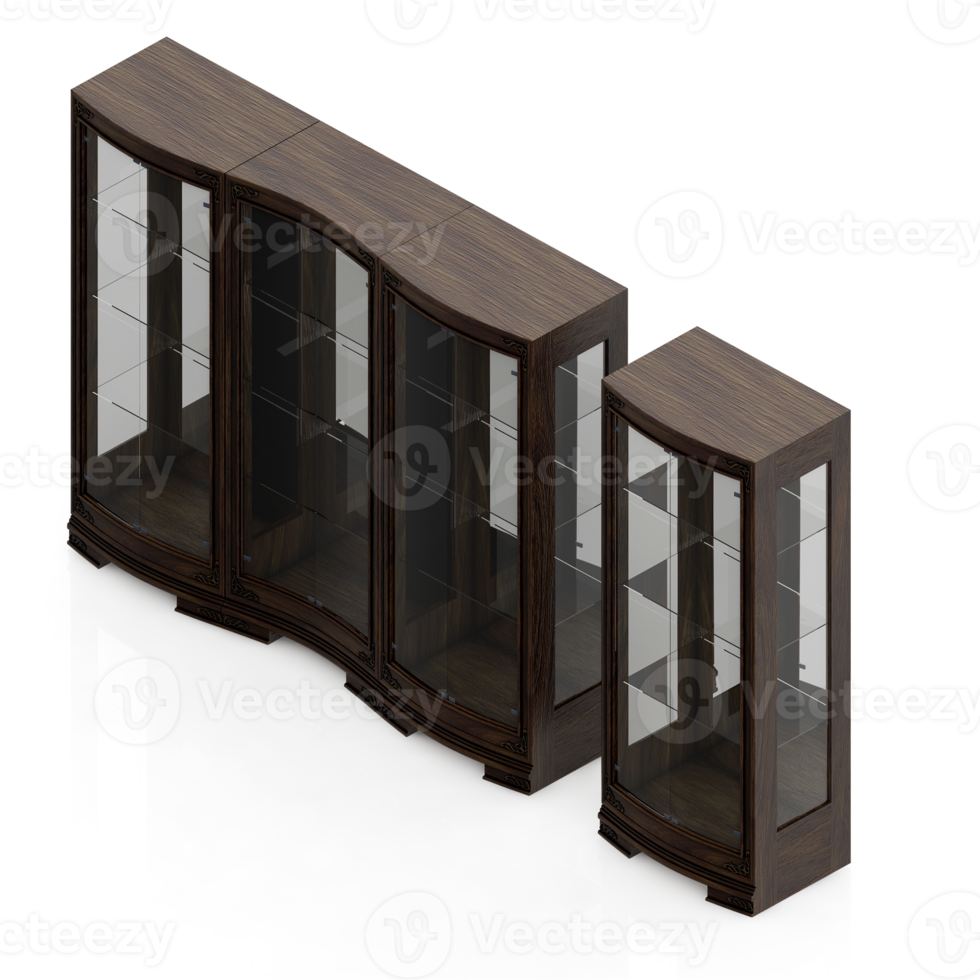 Isometric Cabinet 3D render png