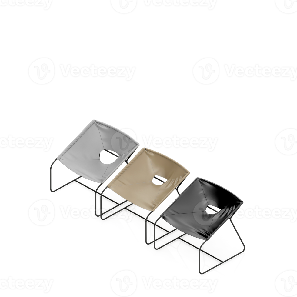Isometric Chair 3D isolated rendering png