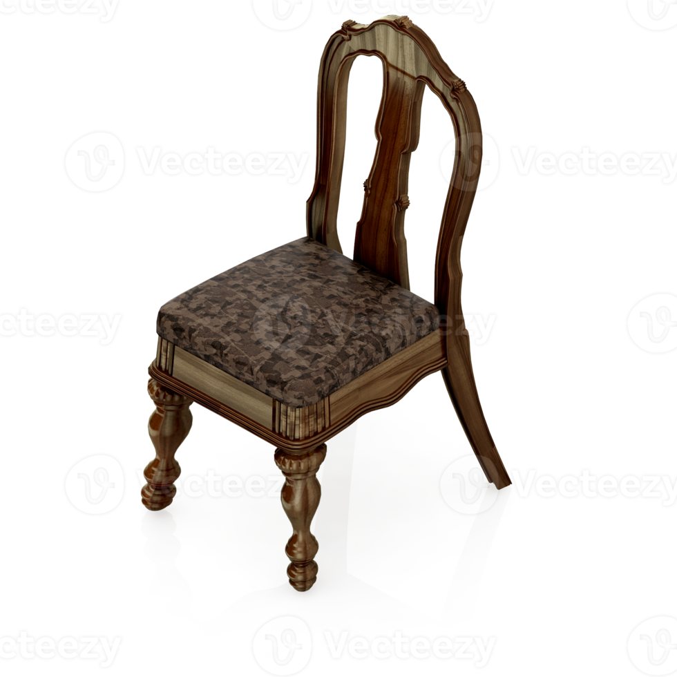 chaise isométrique rendu isolé 3d png