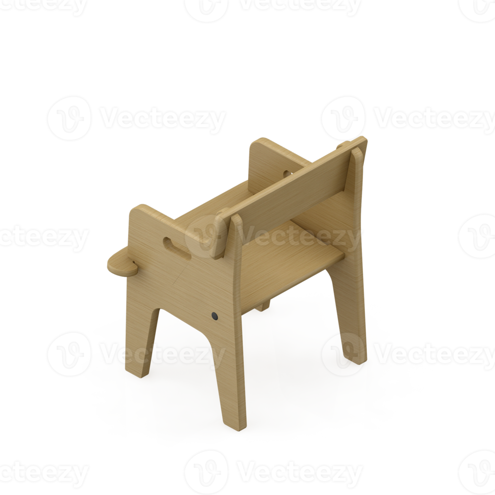 Isometric Chair 3D isolated rendering png