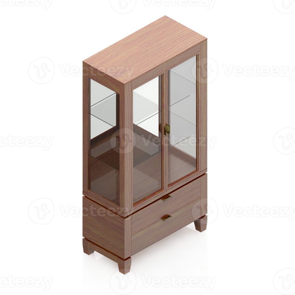 Isometric Cabinet 3D render png