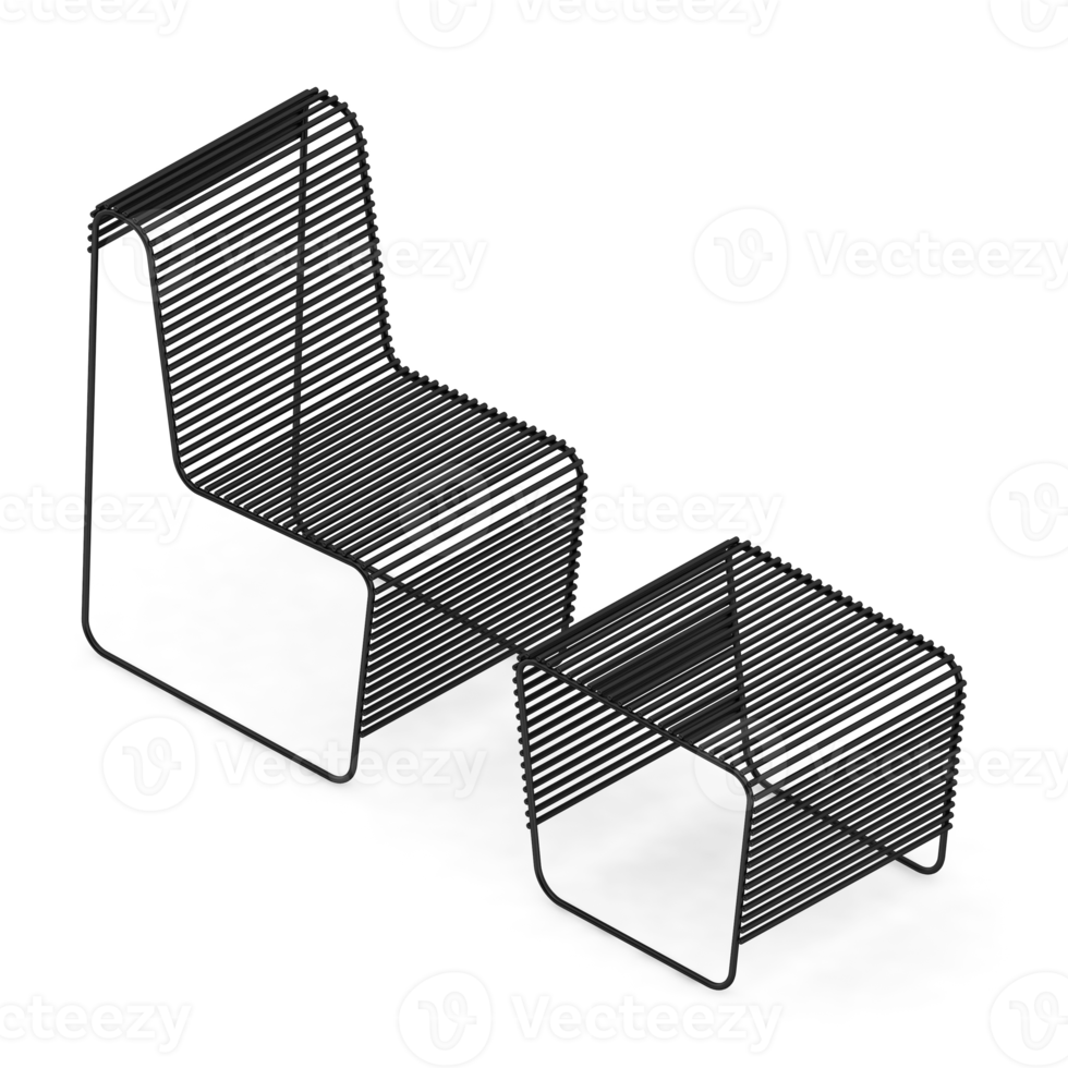 Isometric Chair 3D isolated rendering png