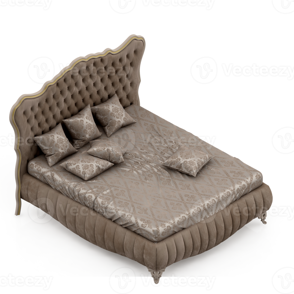 Isometric Bedroom 3D render png