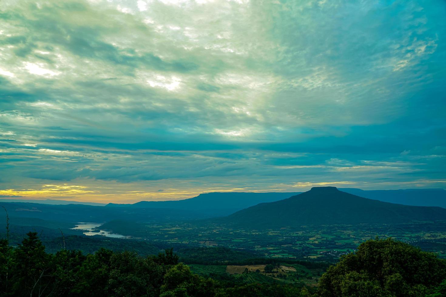 Mount Fuji at sunset, Loei Province, Thailand PHU PA PO is a popular tourist destination because it is similar to Mount Fuji in Japan. photo