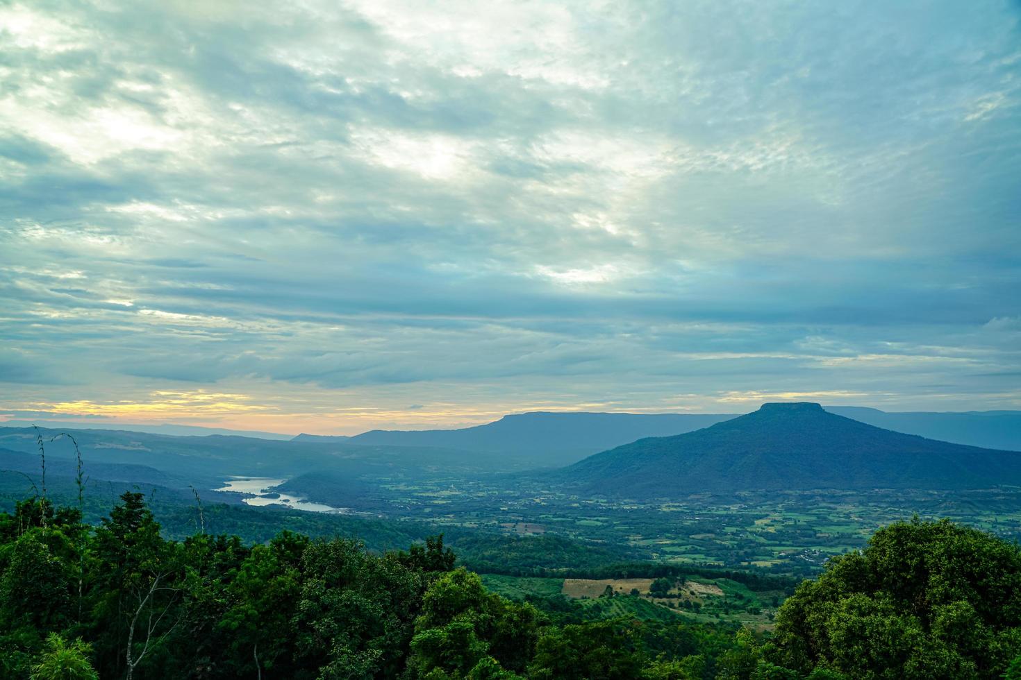 Mount Fuji at sunset, Loei Province, Thailand PHU PA PO is a popular tourist destination because it is similar to Mount Fuji in Japan. photo