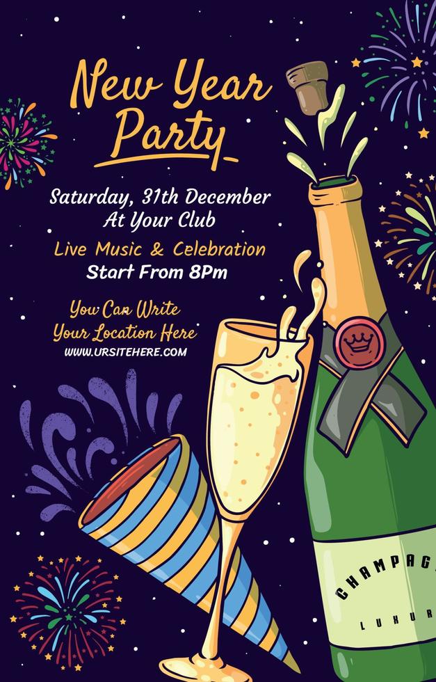 New Year Party Poster vector