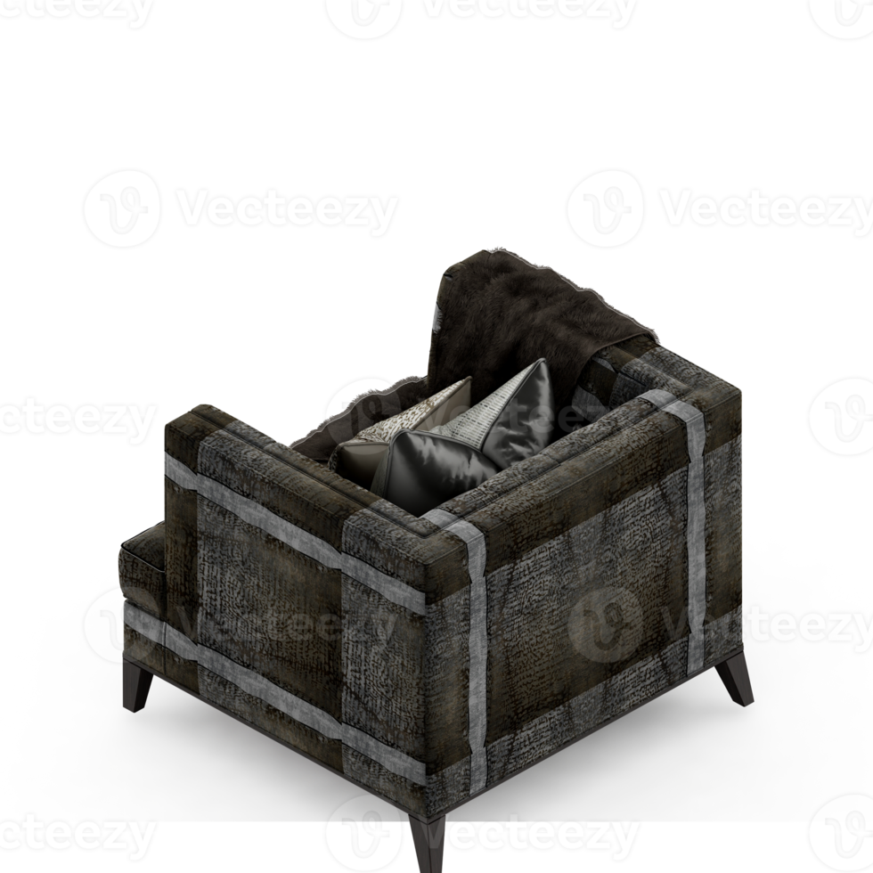 Isometric Chair 3D isolated rendering png