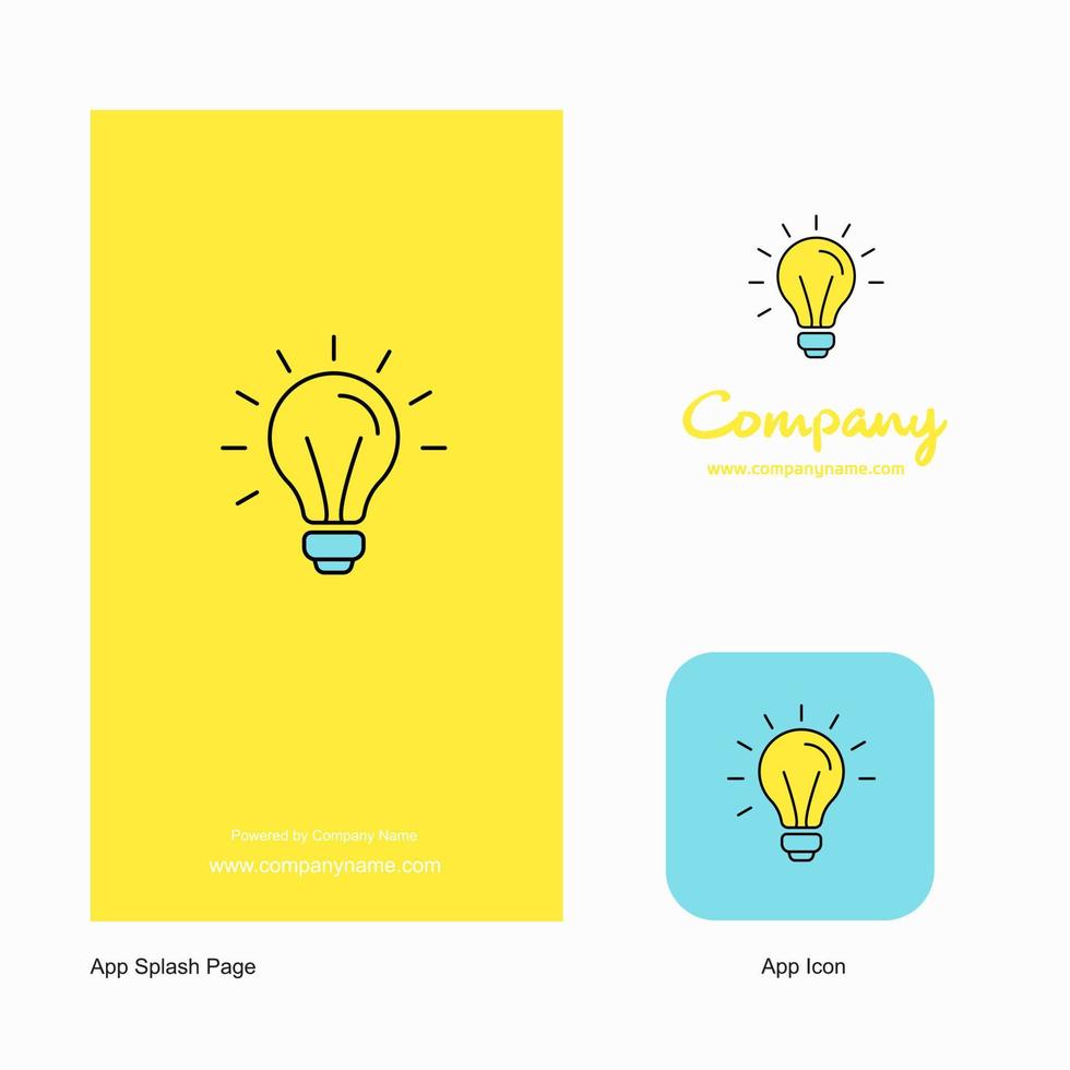 Idea Company Logo App Icon and Splash Page Design Creative Business App Design Elements vector