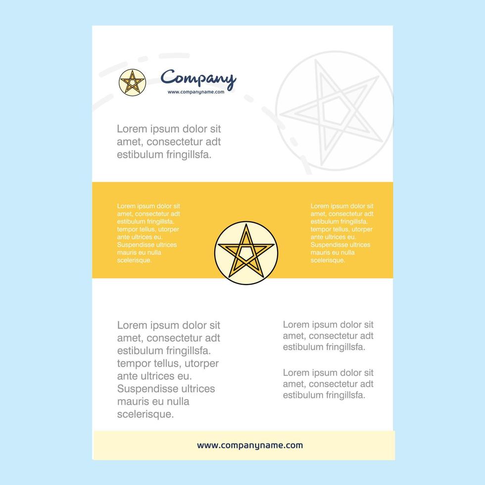 Template layout for Star comany profile annual report presentations leaflet Brochure Vector Background