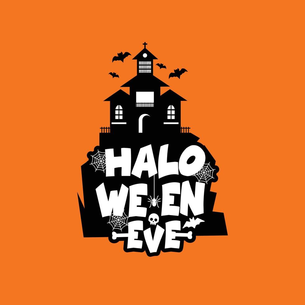 diseño de halloween con tipografía y vector de fondo claro