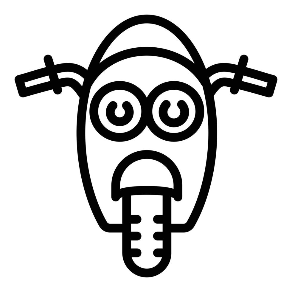 Front view motorbike icon, outline style vector