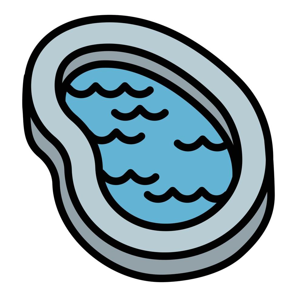 Small home pool icon, outline style vector