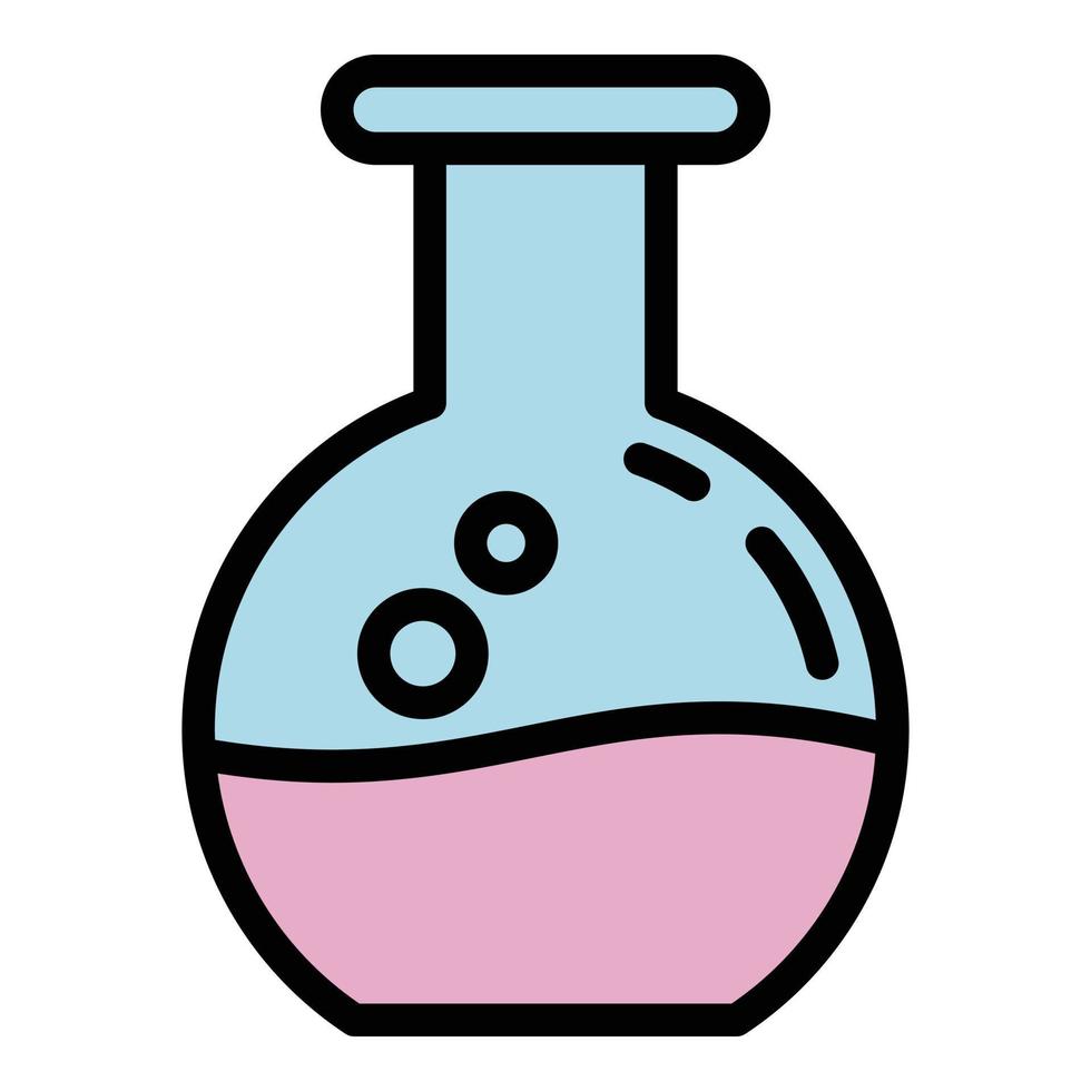Forensic laboratory chemical flask icon, outline style vector