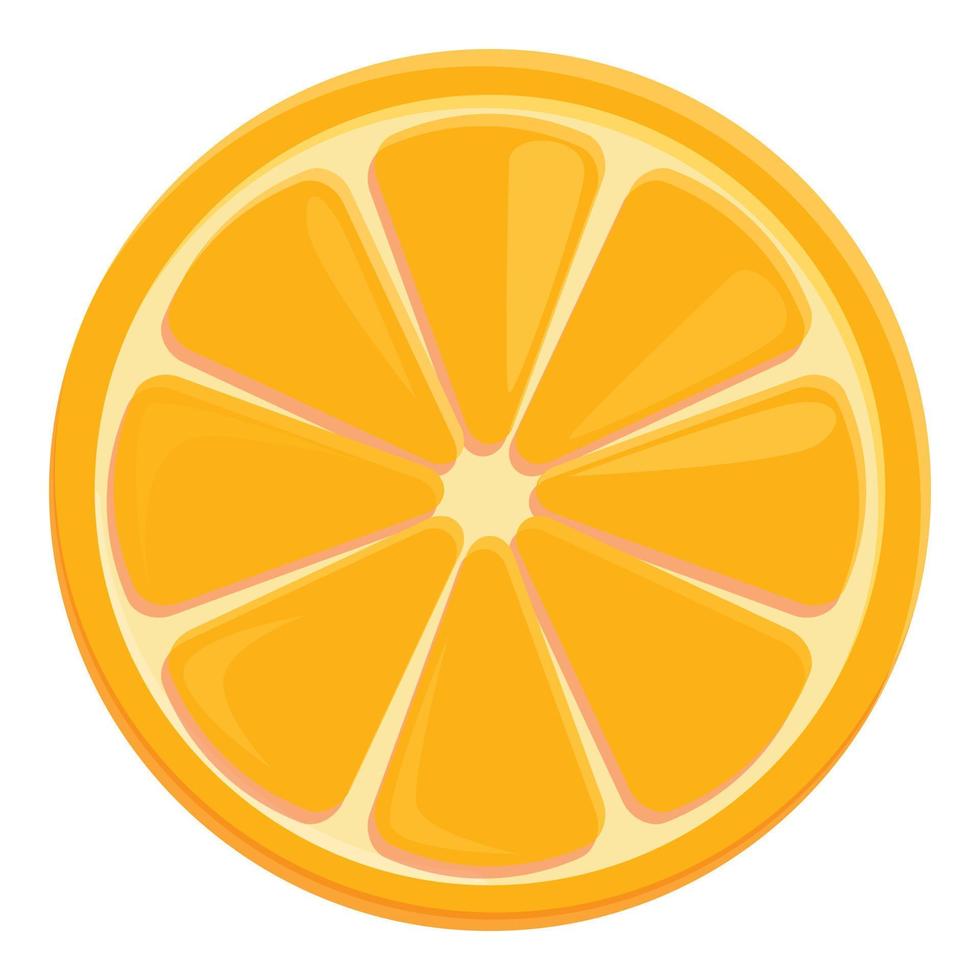 Tea orange slice icon, cartoon style vector