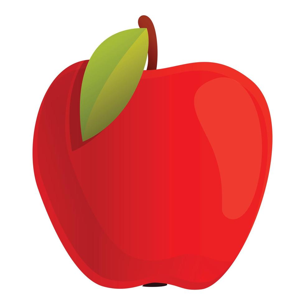 icono de manzana roja de fiesta de otoño, estilo de dibujos animados vector