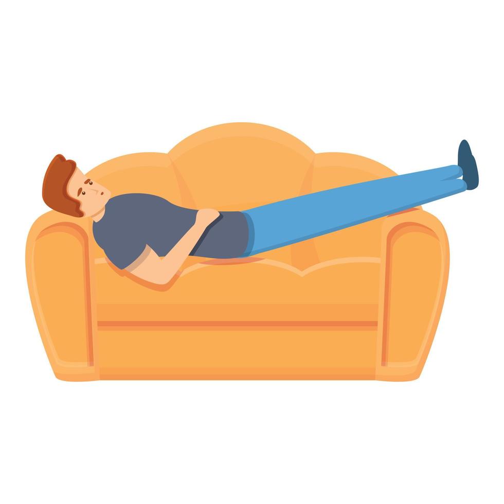 Habit rest on sofa icon, cartoon style vector