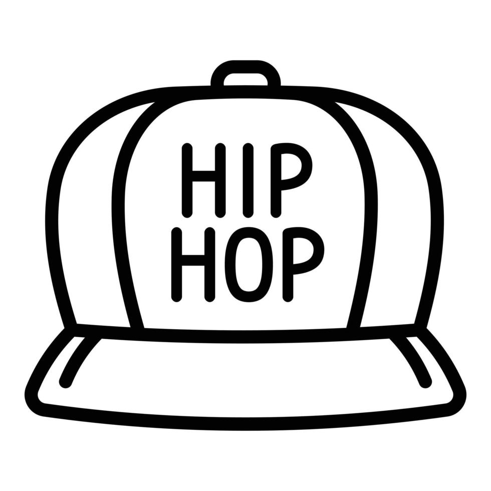 icono de gorra hiphop, estilo de contorno vector