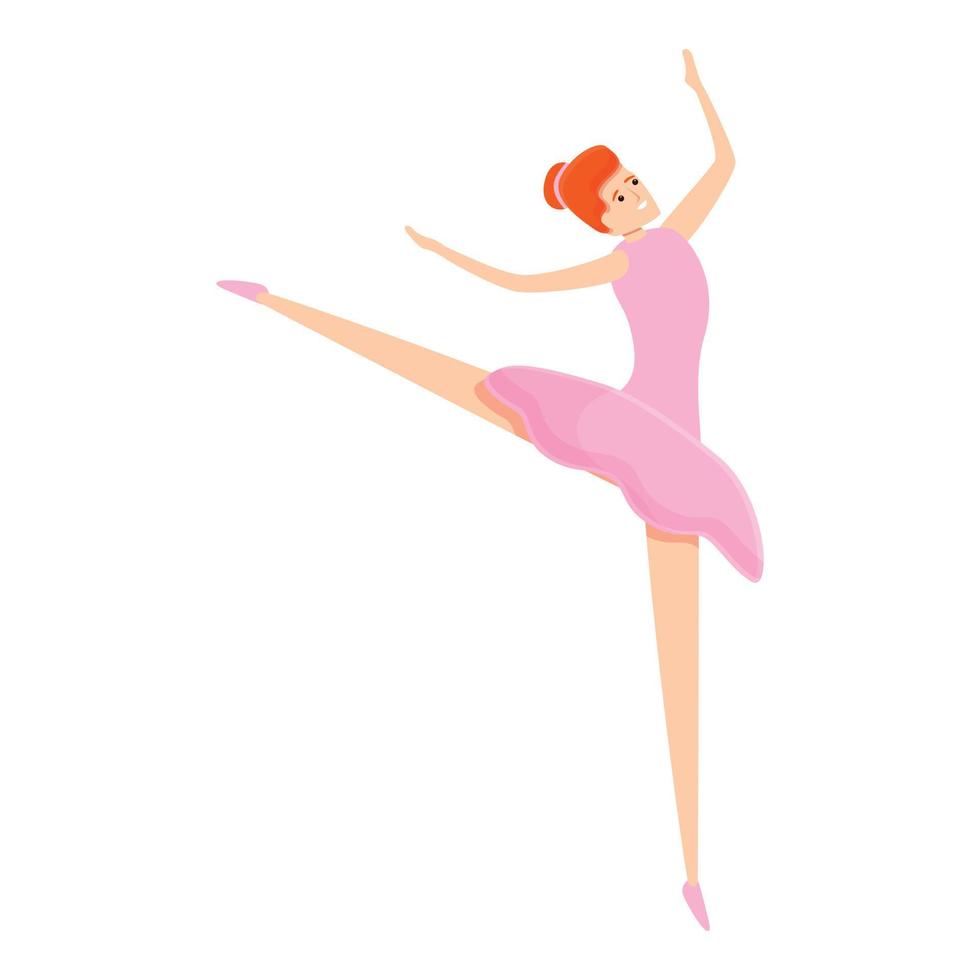 Ballerina stage icon, cartoon style vector