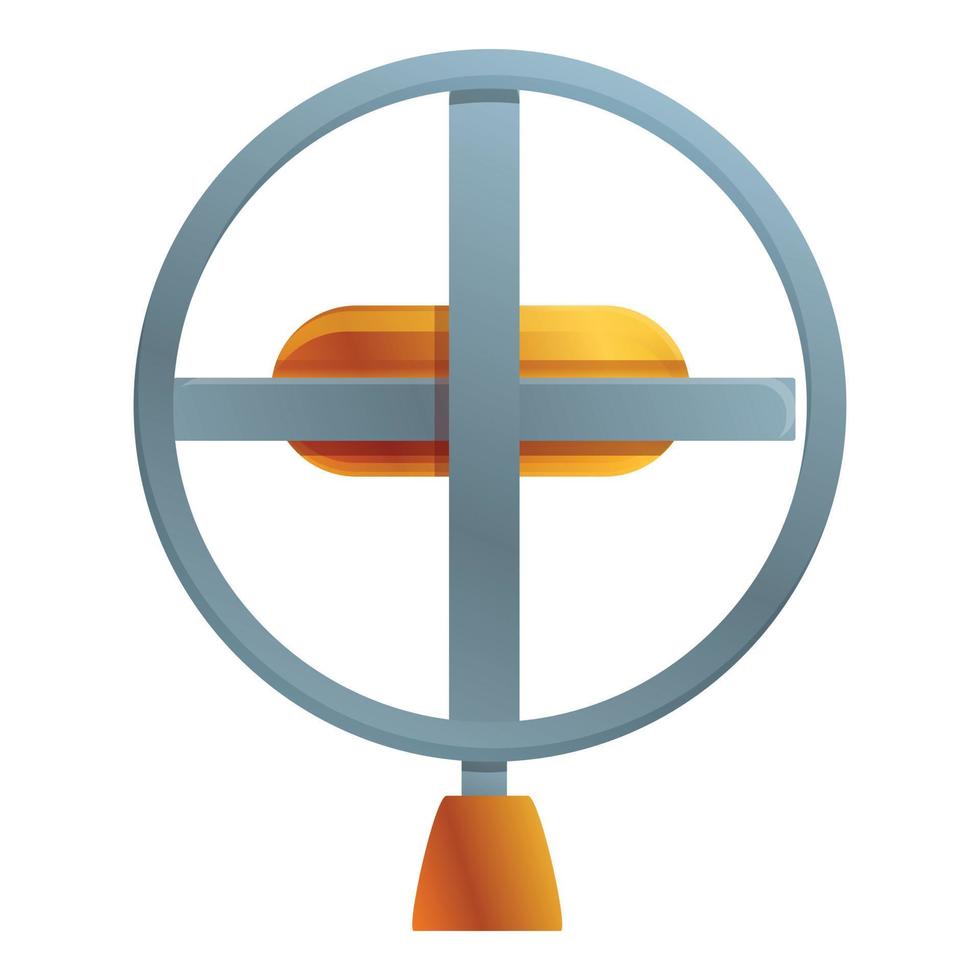 Metal gyroscope icon, cartoon style vector