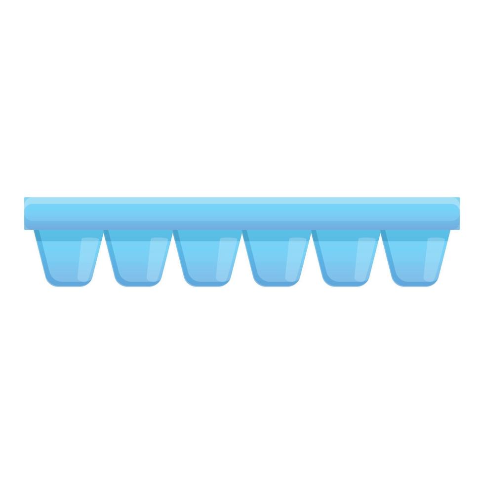 Plastic ice cube tray icon, cartoon style vector