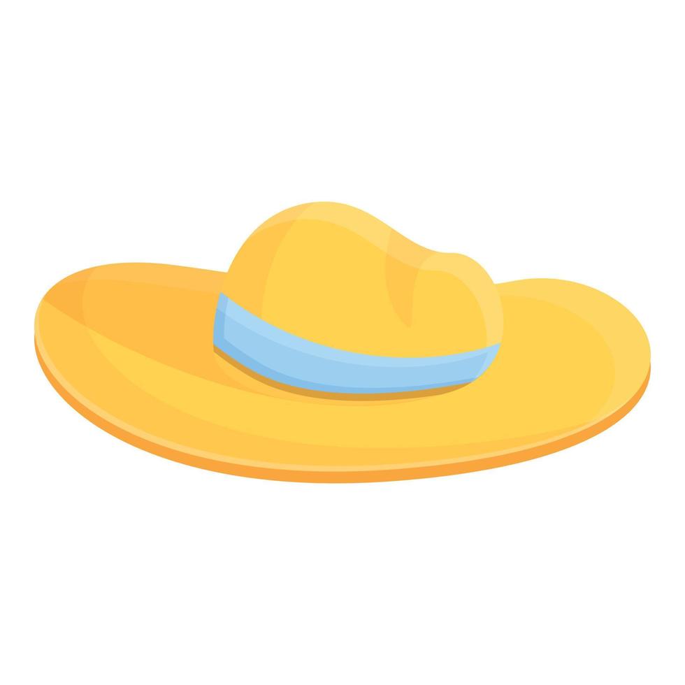 icono de sombrero de verano, estilo de dibujos animados vector