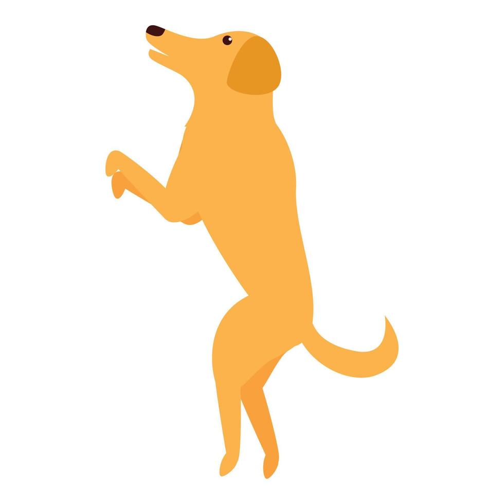 icono de salto de perro, estilo de dibujos animados vector