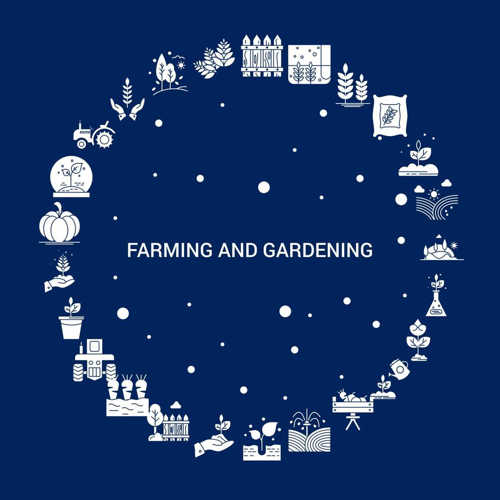fondo de icono de agricultura y jardinería creativa vector