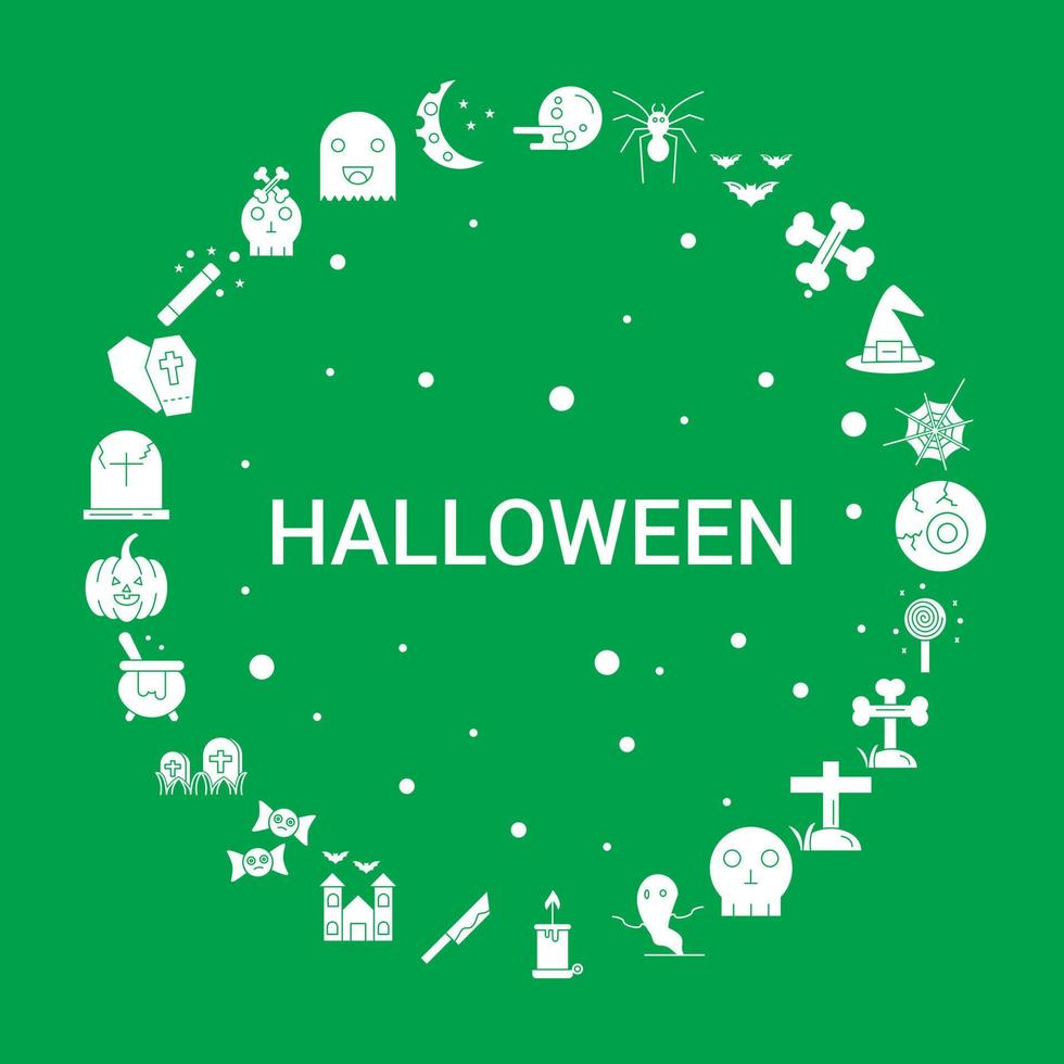 Halloween Icon Set Infographic Vector Template