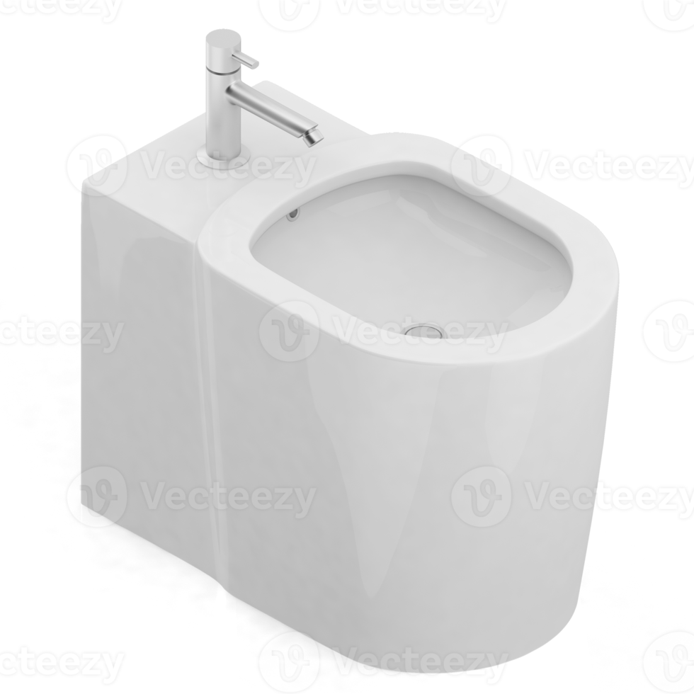 Isometric bathroom items 3D isolated render png