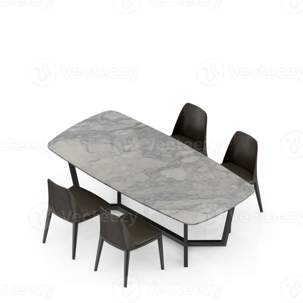 Isometric Table Set 3D render png