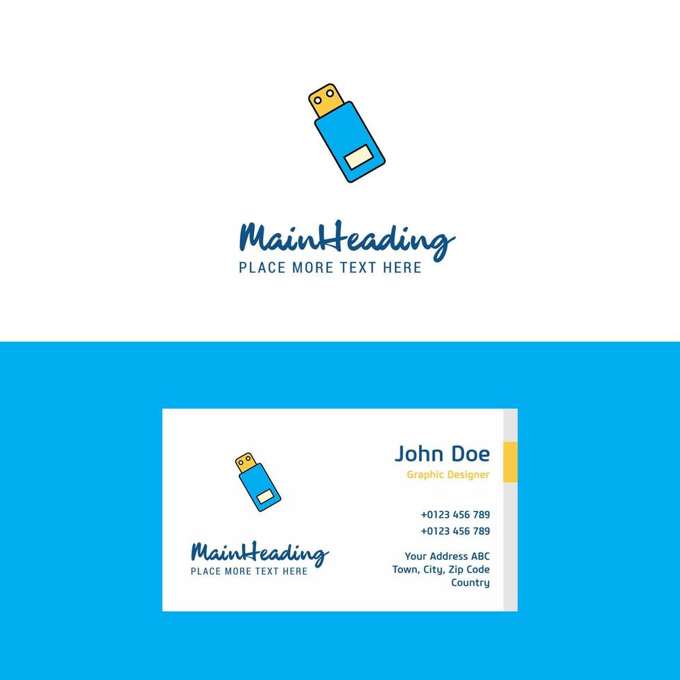 Flat USB Logo and Visiting Card Template Busienss Concept Logo Design vector