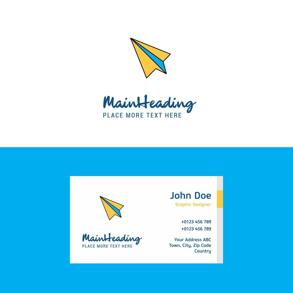 Flat Paper plane Logo and Visiting Card Template Busienss Concept Logo Design vector