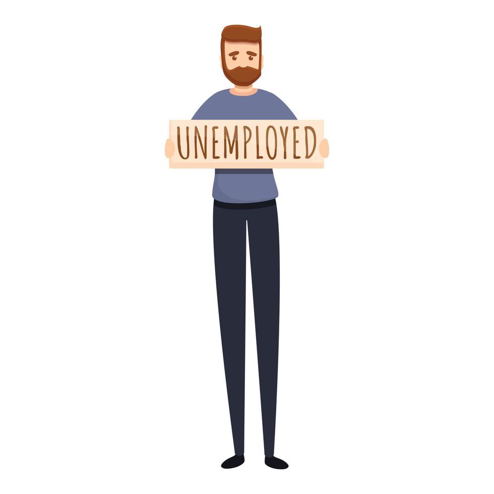 icono de trabajador desempleado, estilo de dibujos animados vector