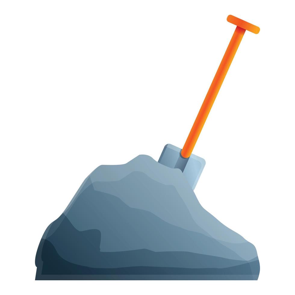 Metallurgy shovel icon, cartoon style vector